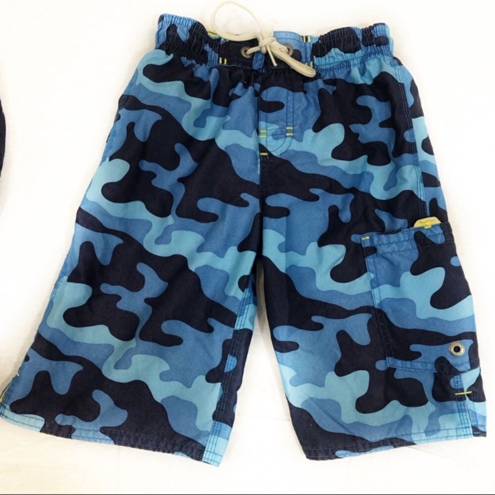 Boys Osh Kosh Blue Camo Swim Shorts Size 4